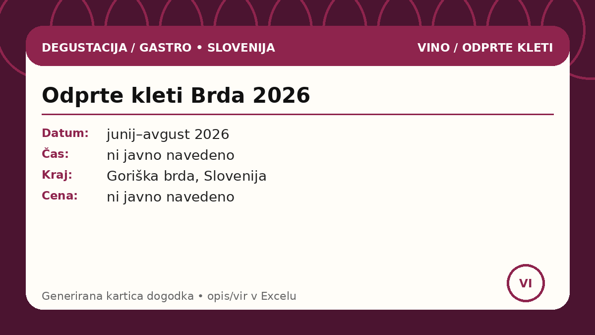Открытые погреба Брда 2026