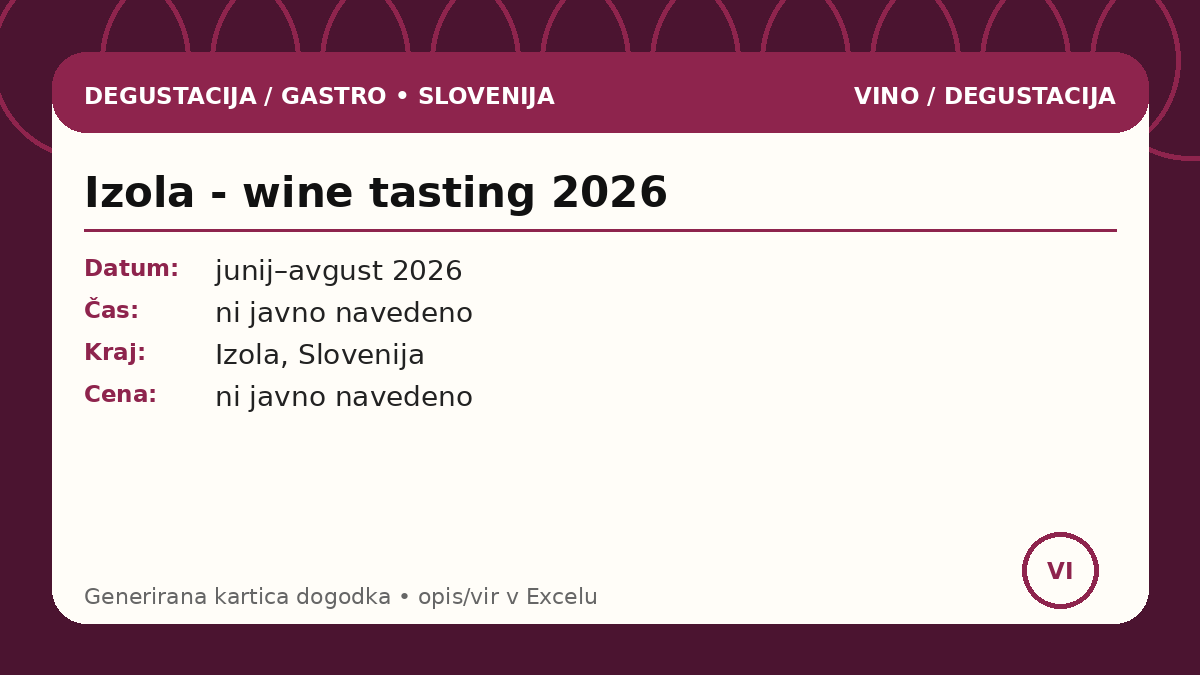 Изола - дегустация вин 2026