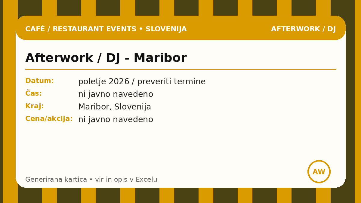 Afterwork / DJ - Марибор