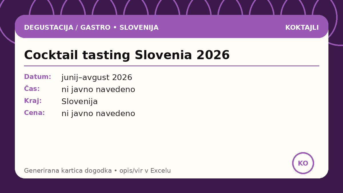 Коктейльная дегустация Словения 2026