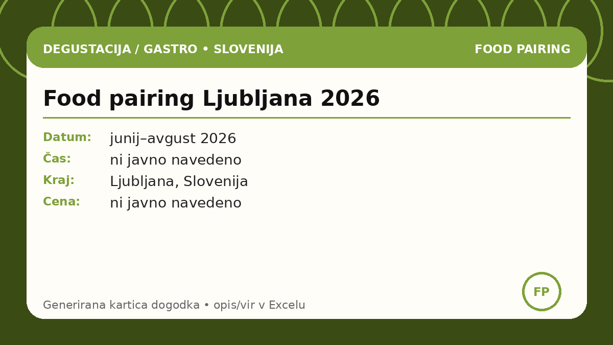 Фуд пэйринг Любляна 2026