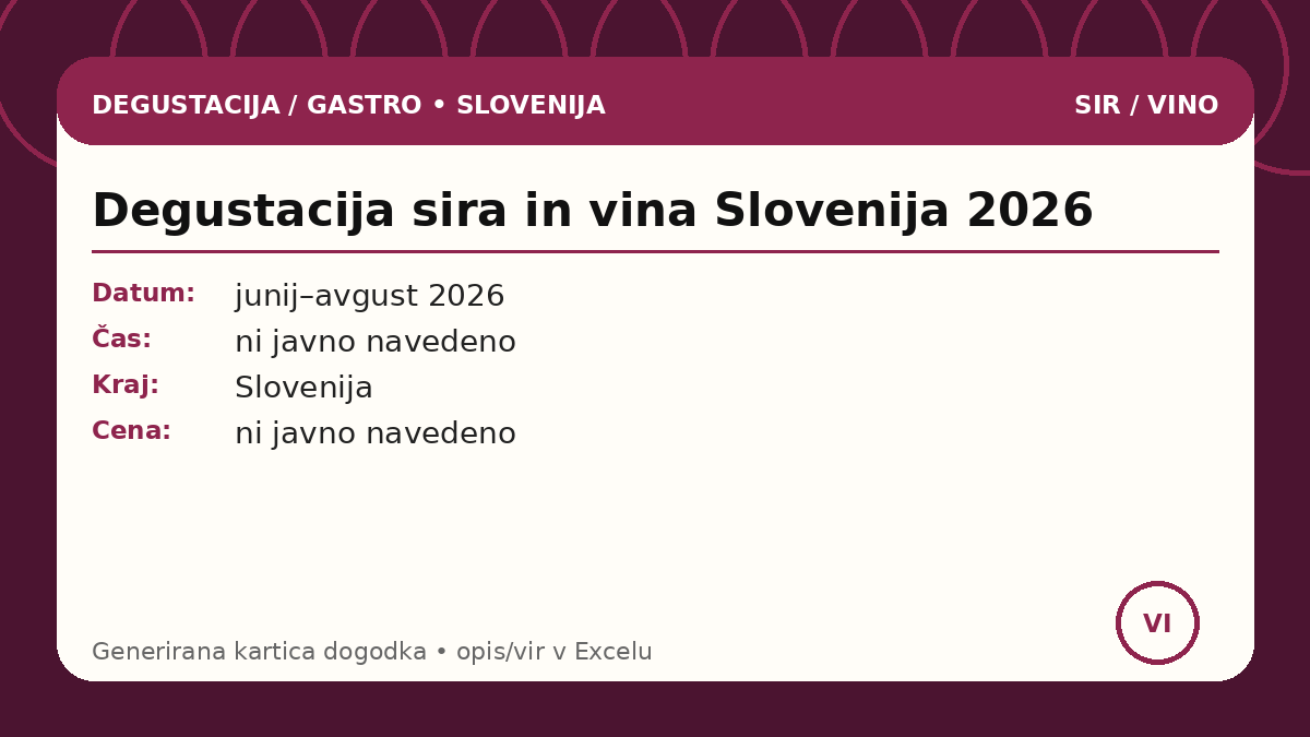 Дегустация сыра и вина Словения 2026