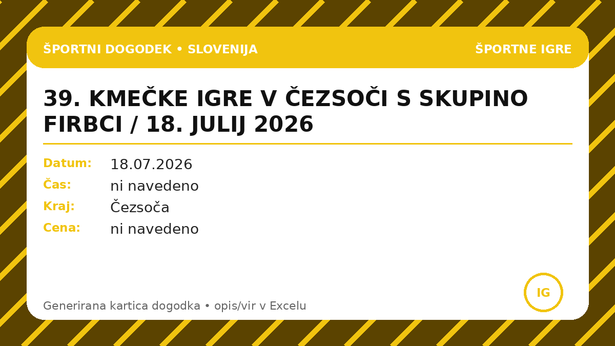 39-е КРЕСТЬЯНСКИЕ ИГРЫ В ЧЕЗСОЧЕ С ГРУППОЙ FIRBCI / 18 ИЮЛЯ 2026