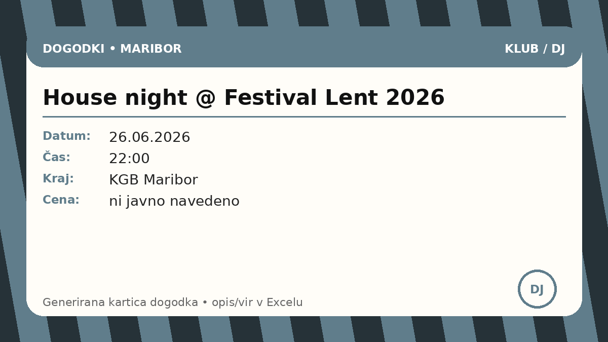 House night @ Festival Lent 2026