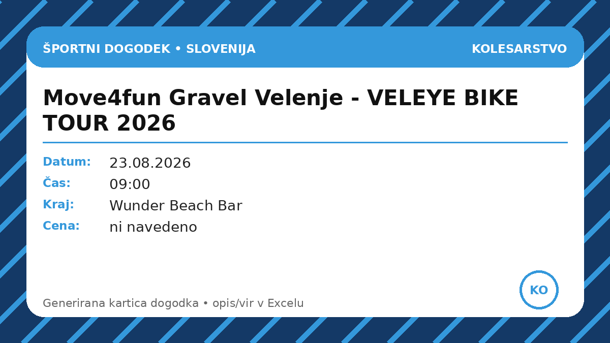 Move4fun Gravel Velenje - VELEYE BIKE TOUR 2026