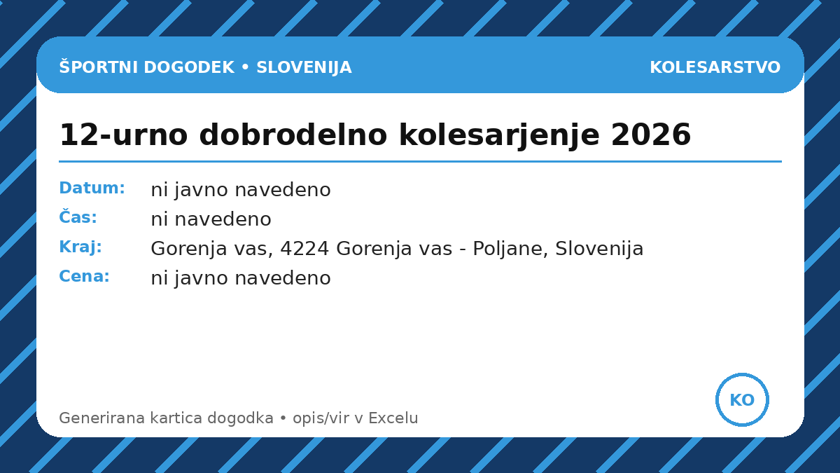 12-часовой благотворительный велопробег 2026