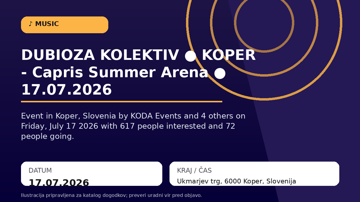 DUBIOZA KOLEKTIV ● КОПЕР - Capris Summer Arena ● 17.07.2026